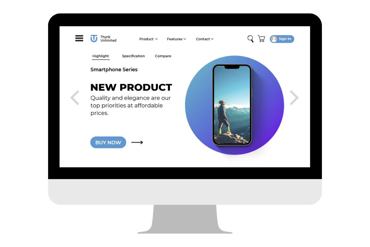Image d'un site e-commerce sur un écran d'ordinateur